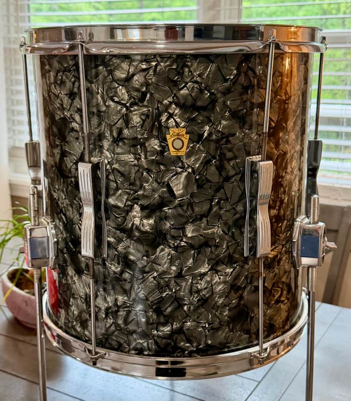 Ludwig 14 inch floor tom 60s - Black Diamond Pearl image 1