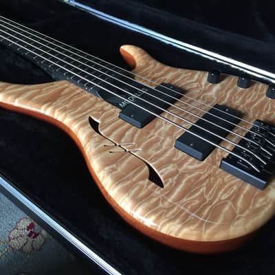 Modulus Quantum 5 Hollow Body Bass Guitar 5A Quilt Top MAPLE NOS - TOP OF LINE 2006 Natural image 8