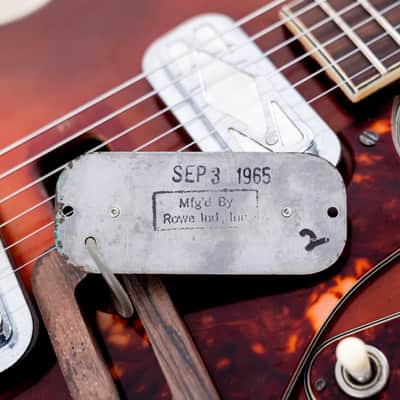 1965 Silvertone 1454 Vintage Hollowbody Electric Guitar, Harmony USA w/ DeArmond Gold Foils, Case image 19
