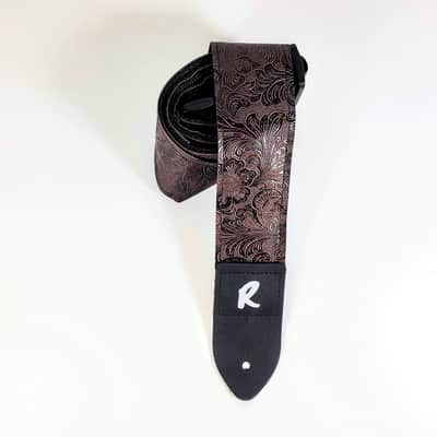 Vegan Leather Guitar Strap - Tooled Faux Leather Guitar Strap - Textured Leather Guitar Strap-Fits image 4