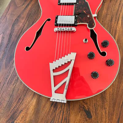 D'Angelico Premier DC Semi-Hollow Double Cutaway , 2019 - 2020 - Fiesta Red image 3