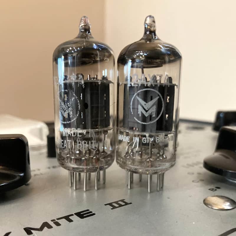 2x 1961 Mullard Blackburn 12AX7A/12AX7 Tubes - I61  - Close Date Codes - Voice Of Music Rebranded image 1