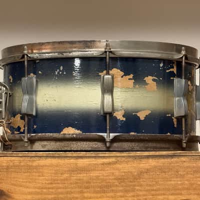1950's WFL 6.5x14 Blue & Silver Duco Contest Model 8-Lug Snare Drum image 4