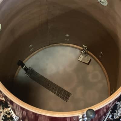 VINTAGE 1960's Ludwig 24x16 Cocktail drum w/ Snares in Red Duco image 7