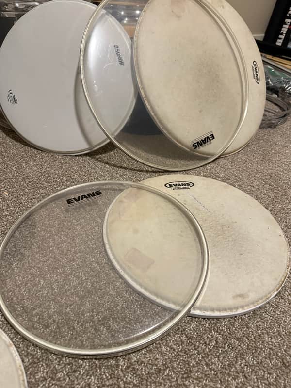 Drum heads lot Evans, Remo, Premier, Sonor (toms, snare) 10/12/13/14/16 image 1