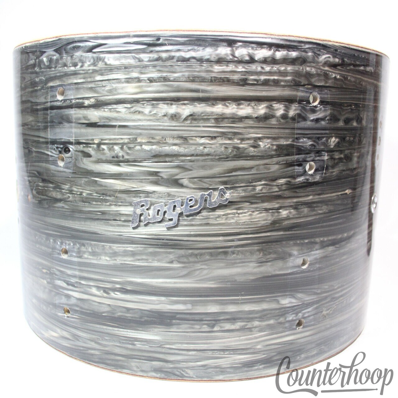 Rogers 9x13"Black Strata Pearl Dayton,OH Tom Drum Shell Vintage 60s Holiday USA — main photograph