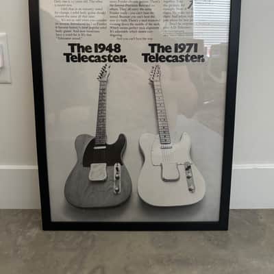1971 Fender Telecaster Dealer Poster Original Framed Memorabilia Display image 1