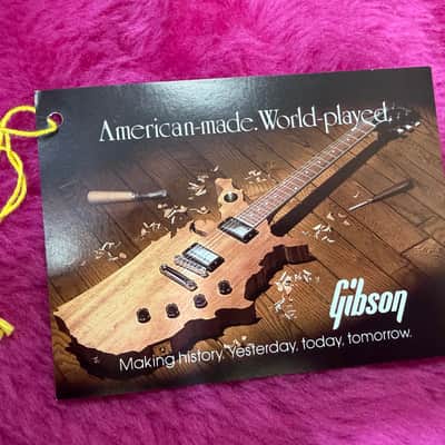 1980s Gibson USA Map Guitar Hang Tag Vintage Case Candy 1983 1984 Manual NOS image 2