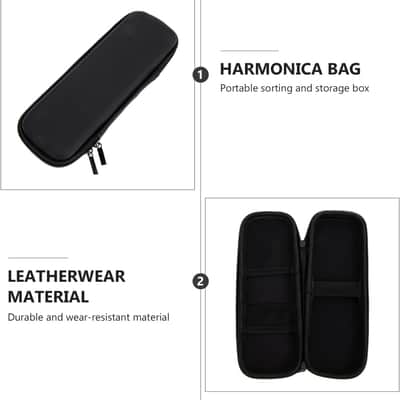 Single Harmonica Case Storage Bag: Harmonica Carrying Case Hard Shell Zipper Pouch Musical Instrument Accessories image 4