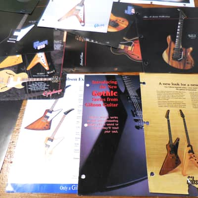 60 Pieces Gibson Guitar Dealer Catalog  Items  1990's-2000 MANY RARE MODELS Dealer Color Promos image 3