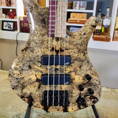 Roscoe Century Custom Buckeye Burl Top 4-String Bass image 1