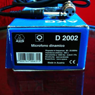 Vintage 1990's AKG D2002 dynamic hyper cardioid microphone Low Z w accessories image 2