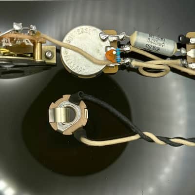 Fender Telecaster 3-way wiring harness upgrade for single coil neck and bridge pickups with 0.033uF paper in oil capacitor free treble bleed circuit image 1