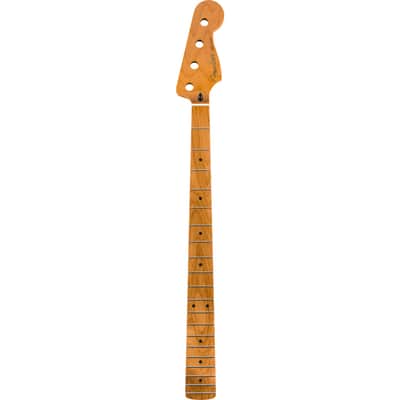 Fender Roasted Maple Jazz Bass Neck - Maple Fingerboard, 20 Medium Jumbo Frets, Modern "C" image 1