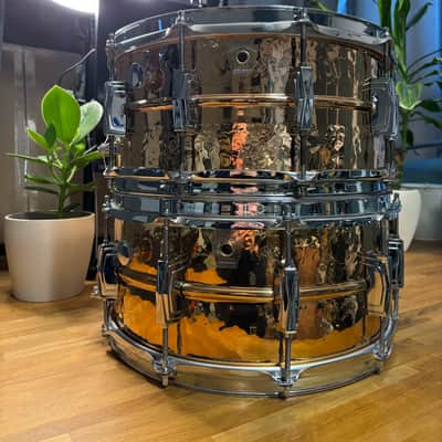 1984 Chicago Ludwig LB552K Hammered Bronze 6.5x14" 10-Lug Snare Drum 1984 image 7
