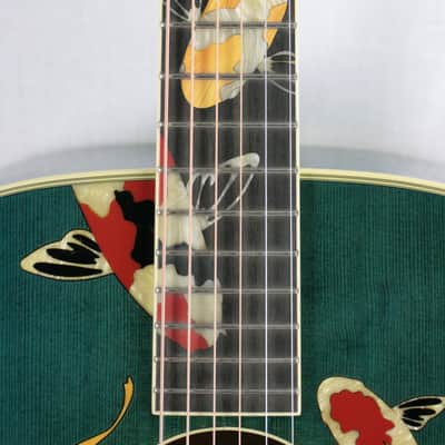 MINT 2000 Taylor GSLJ Living Jewels Aqua Blue Koi Fish Guitar! Bearclaw Quilted GS image 10