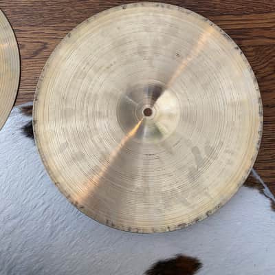 Zildjian 14" A. Zildjian '70s Stamp New Beat Hi-Hat Cymbals (Pair) 1970s - Traditional image 7