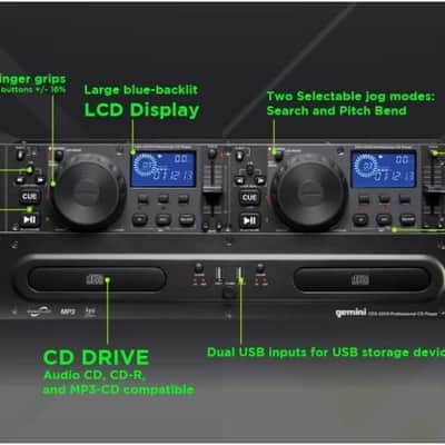 Gemini - CDX-2250i - Dual Rack CD CD-R MP3 and USB DJ Media Player image 2