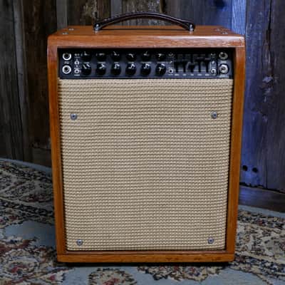 Mesa Boogie Mark Five 25 2-Channel 25-Watt Custom Guitar Combo - Red Oak & Wicker With Electro-Voice Black Shadow image 2