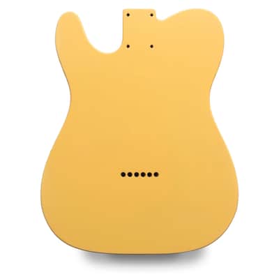 Telecaster Thinline Compatible Guitar Body – Butter Cream Nitro Satin – Ash Construction image 2