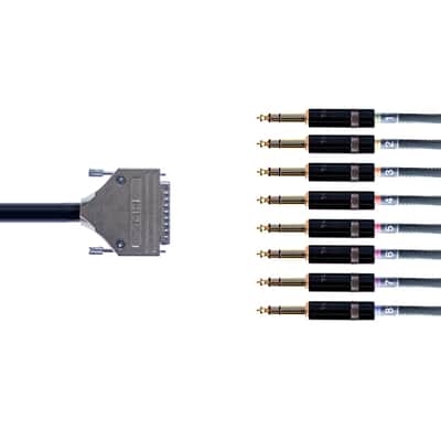 D-Sub DB25 Multicore 8 Way Studio Grade Analog Cable Loom 1M (Balanced TRS Male Gold ) Van Damme image 2
