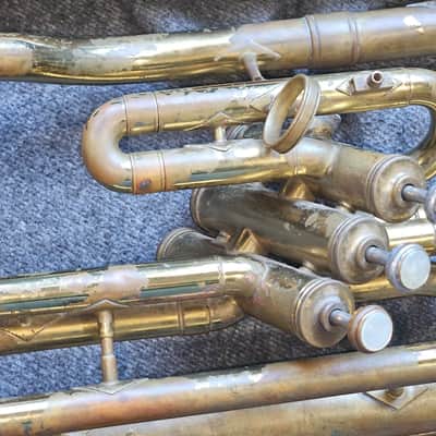 Buescher Elkhart Baritone/Tuba, USA, Lacquered Brass, missing MP stem image 5