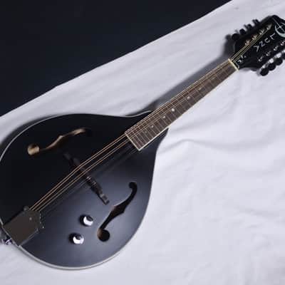 LUNA Moonbird A-style Mandolin NEW acoustic/electric Black Satin w/ Case image 3