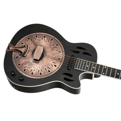 Ortega AMERICANA SERIES RESONATOR GUITAR MAHOGANY DISTRESSED SATIN BLACK image 7