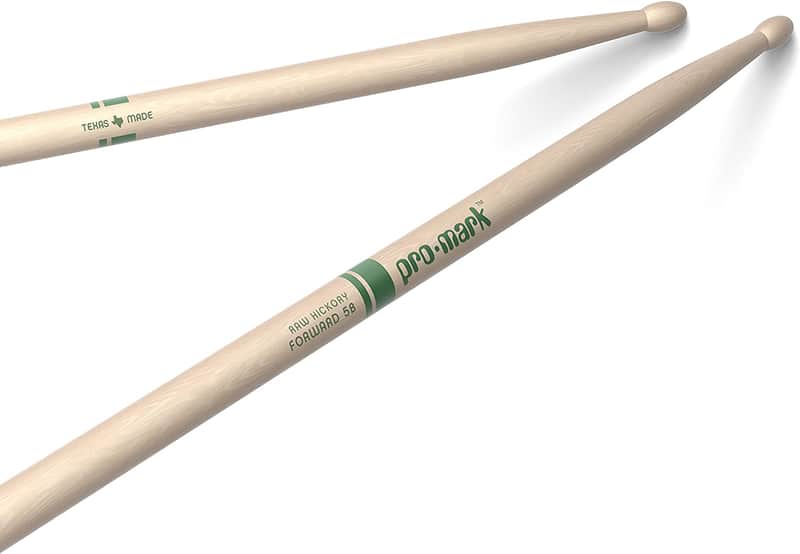 Promark TXR5BW Hickory 5B Natural Finish Wood Tip Drumsticks image 1