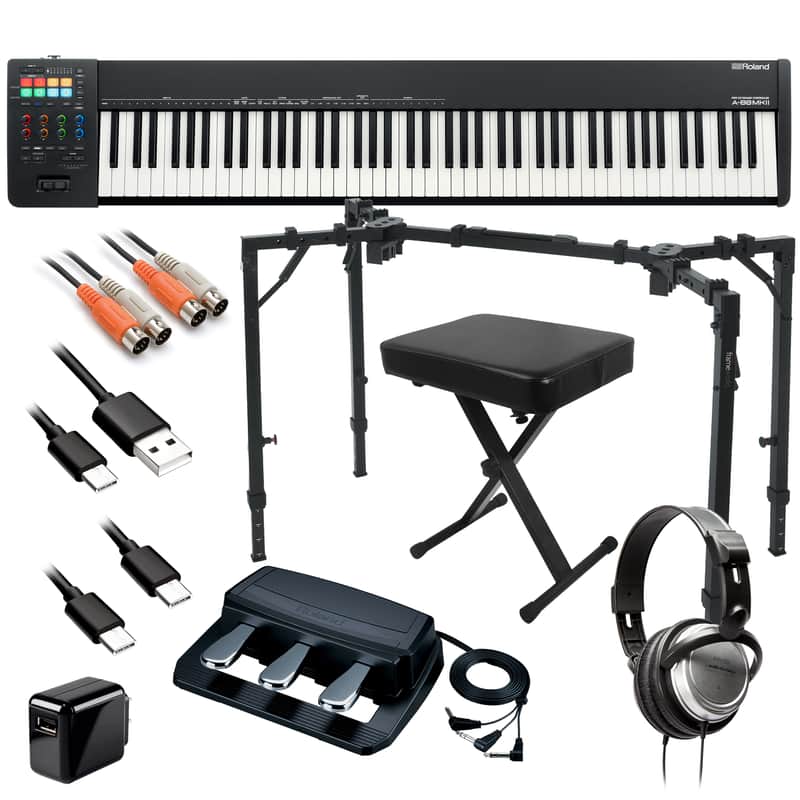 Roland A-88MKII MIDI Keyboard Controller - Studio Rig image 1