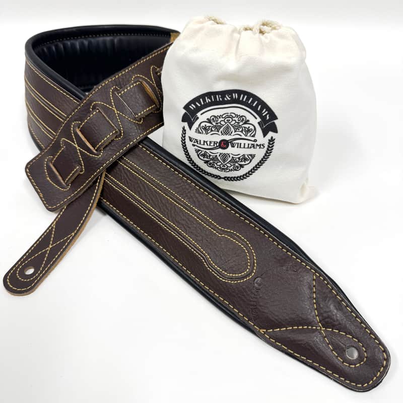 Walker and Williams C-34 Cognac Brown Premium Handmade Double Padded Leather Strap image 1