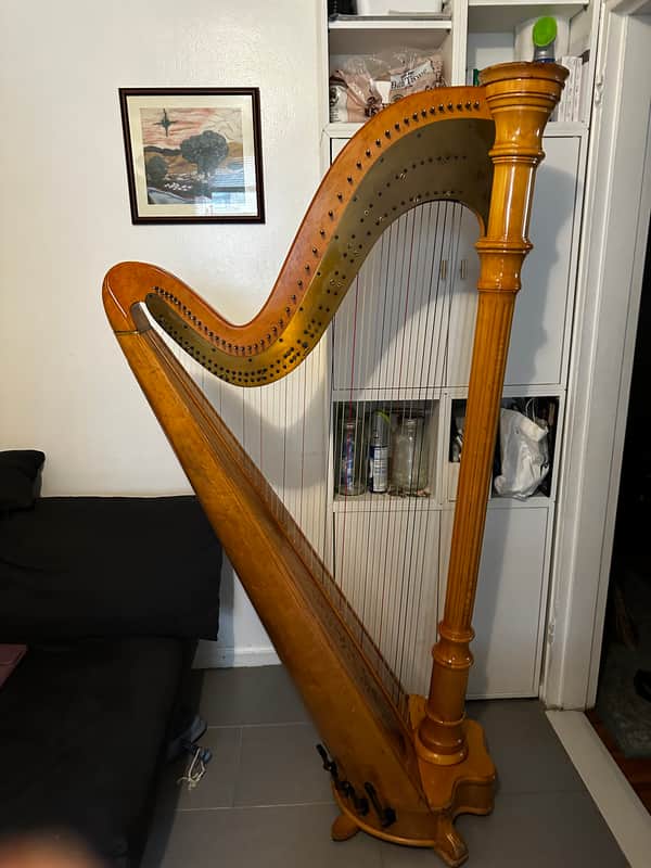 Lyon and Healy Style 15 semi grand pedal harp rebuilt excellent image 1