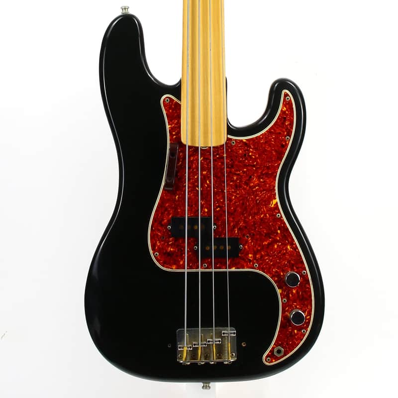 1976 Fender Precision Bass Fretless Maple Neck | Black Finish, Original Case image 1