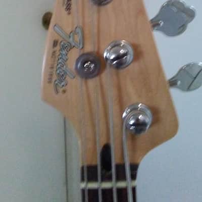 lefty Fender Jazz Bass 2007 w/gig bag - custom Marcus Miller pickguard - Natural Ash finish image 2