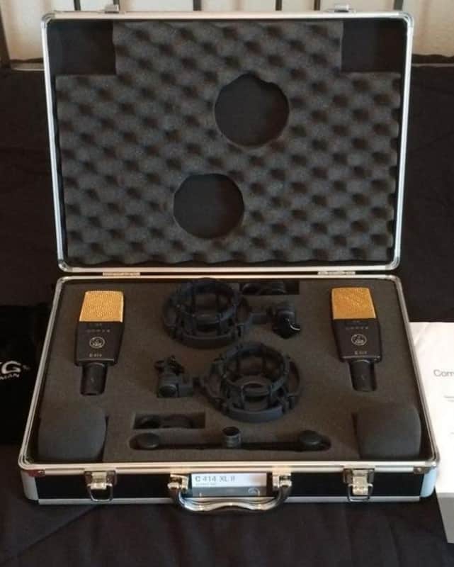 AKG c414B "XLII ST" (Factory Matched) Mic Set with Storage Case & Free Mic Cables - (Both Mic's Are New) image 1