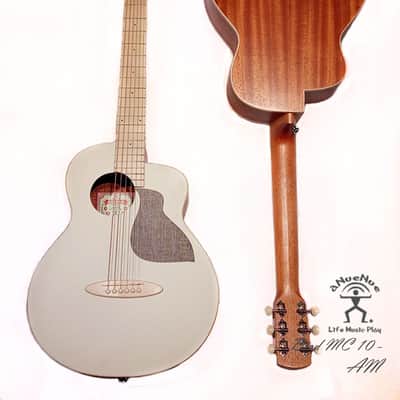 aNueNue Bird MC10 - AM Almond Milk Solid Sitka Spruce & Mahogany Travel Guitar image 1