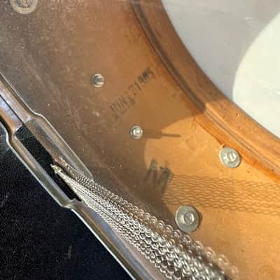 Slingerland No. 162 Deluxe Student Model 5.5x14" 6-Lug Snare Drum with Stick-Saver Hoops 1963 - 1975 - Black/Gold Duco Lacquer image 3