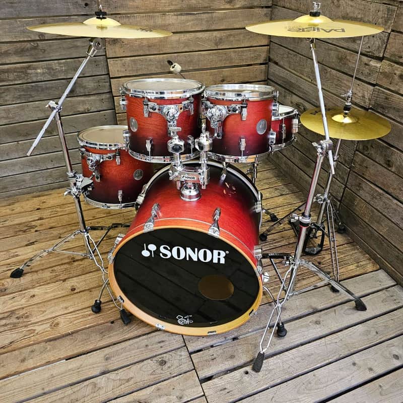 Drum Kit Sonor Force 2005 Birch, Waxed Cherry Fade USED! RKFFK060526 image 1