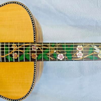 Acoustic Baritone Guitar Handmade by Blueberry, 6 String wood Hummingbird Guitar, Custom Handcrafted Wooden Guitar, Baritone, Steel Strings image 12