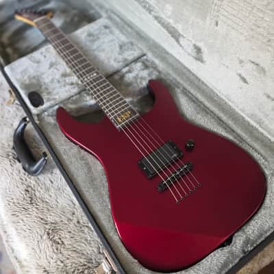 2021 ESP E-II M-I Thru NT Deep Candy Apple Red Satin w/OHSC image 2