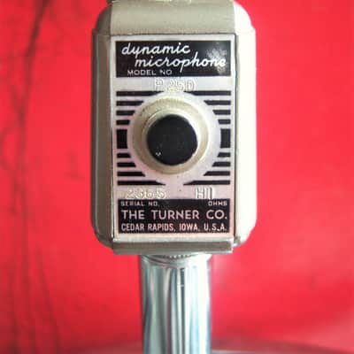 Vintage RARE 1950's Turner P25D dynamic microphone brown w period stand & cable image 6