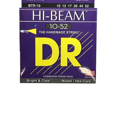 DR Guitar Strings Electric High Beam 10-52 Nickel Plated Hex Core Big and Heavy