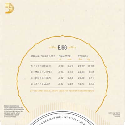 D'Addario EJ66 Tenor Guitar Strings image 3