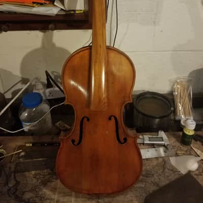 Revived Old 4/4 Bench-Made Violin Labeled Pietro Perni 1892, Vintage Roman Labeled Fiddle Outfit w/ Holstein Pernambuco Bow and Antique Case image 20