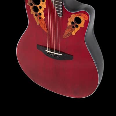 Ovation CE44 Celebrity Series Elite Mid-Depth Acoustic-Electric Guitar Ruby Red image 8
