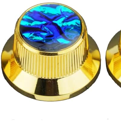 Top Hat Potentiometer Control Knobs with 6.3mm Dia. Shaft Pots - 3PCS CNC Aluminium alloy Bell Speed Tone Volume Switch Knob Replacement for Electric Guitar or Precision Bass, Gold image 1