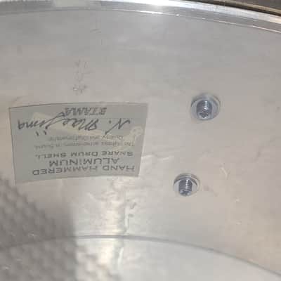 RARE Vintage Tama Hand Hammered 3mm aluminum 14x5.5 Snare drum PA355H image 13