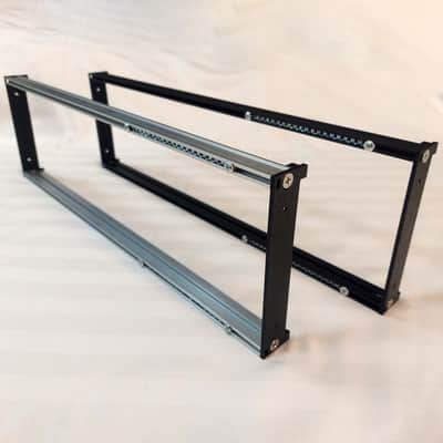 3U 196HP Eurorack Rails Kit with Brackets & M3 Nuts (Black / Silver) image 3