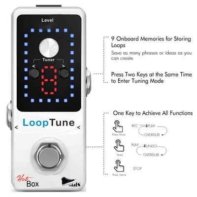 Hot Box Looper/Tuner Pro Pedal +DC Power LED Display Guitar Loop Effect Pedal 9 Loops 40 Min Record image 5