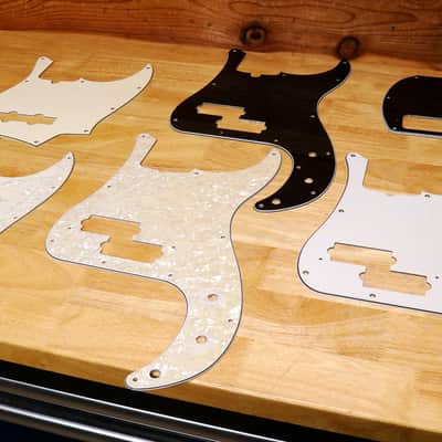 Pickguards! Fender Precision / Jazz Bass & Gibson Les Paul Tribute DC - White Black Pearloid image 2